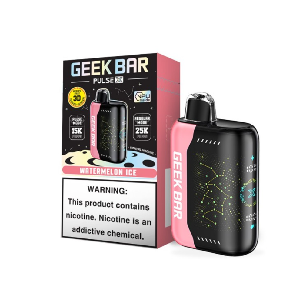 Geek Bar Pulse X Disposable | 25000 Puffs | 18mL | 50mg | Watermelon Ice with packaging