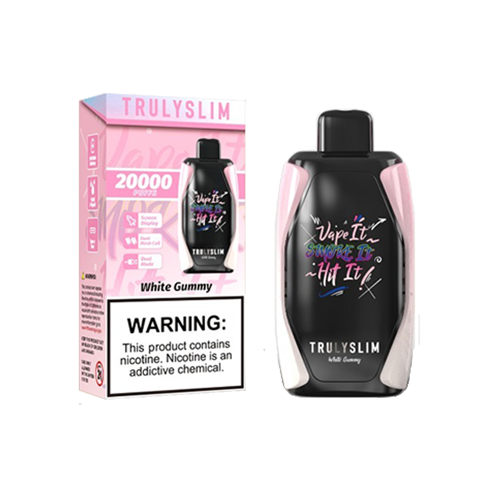 Truly Bar Trulyslim 20K Disposable | 20000 Puffs | 18mL | 50mg | White Gummy with packaging