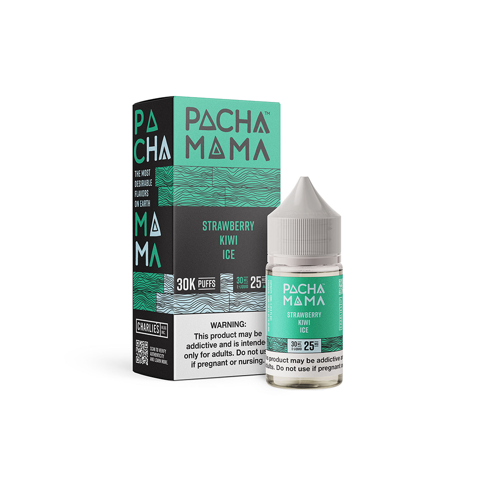 Pachamama SALTS E-Liquid - Strawberry Kiwi Ice, 30mL with packaging