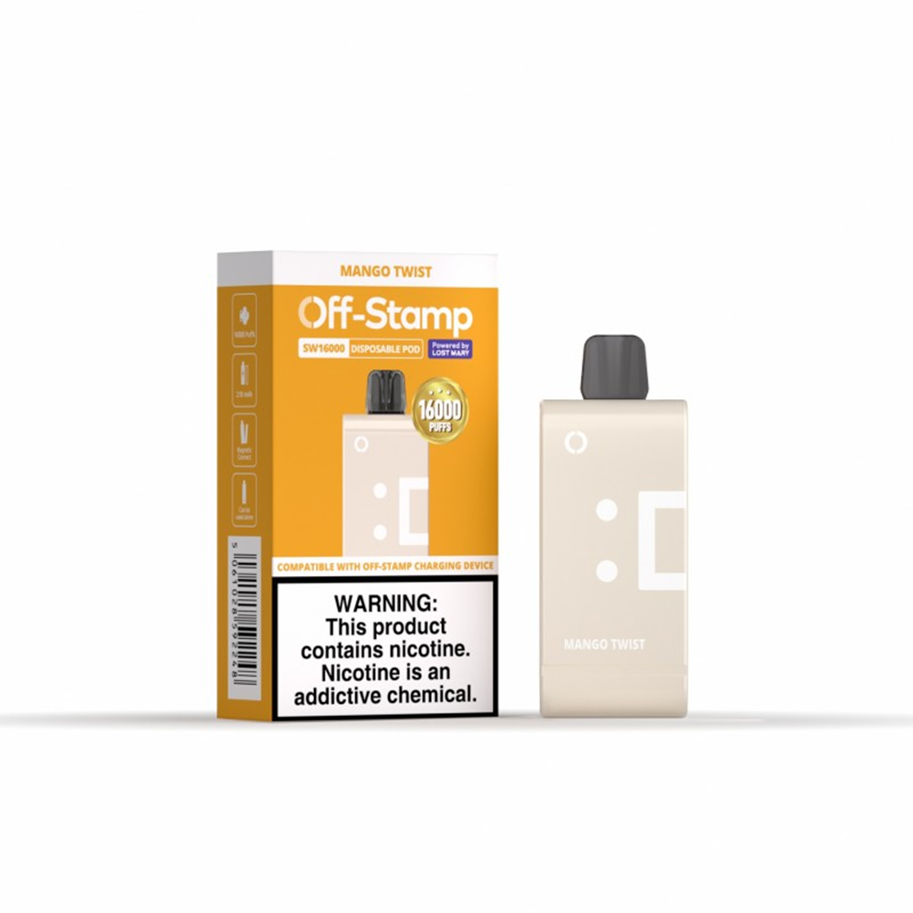 Off Stamp SW16000 Disposable | 16000 Puffs | 17mL | 50mg | (Pod Disposable Only) | Mango Twist with packaging