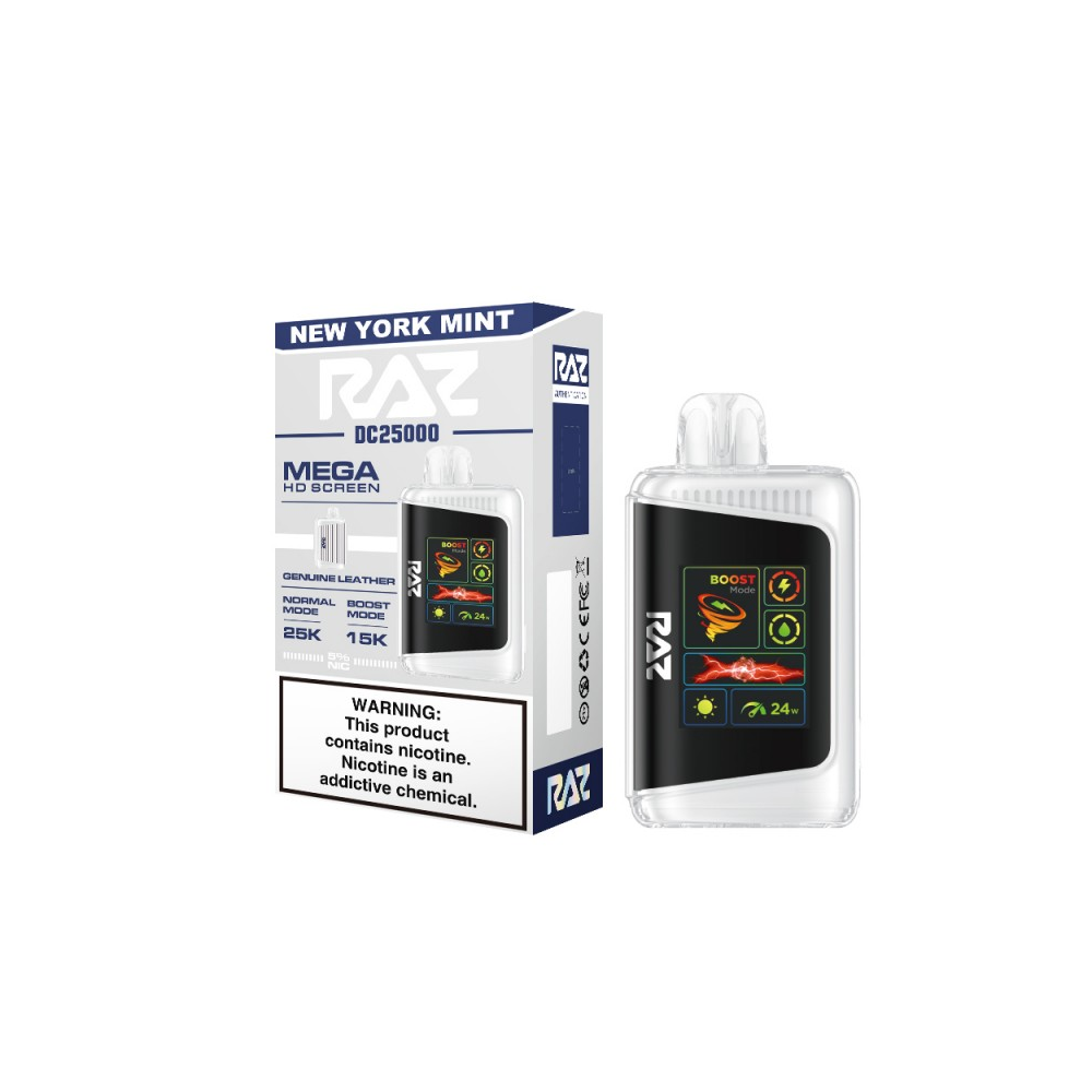 RAZ DC25000 Disposable | 25000 Puffs | 16mL | 50mg | New York Mint with packaging