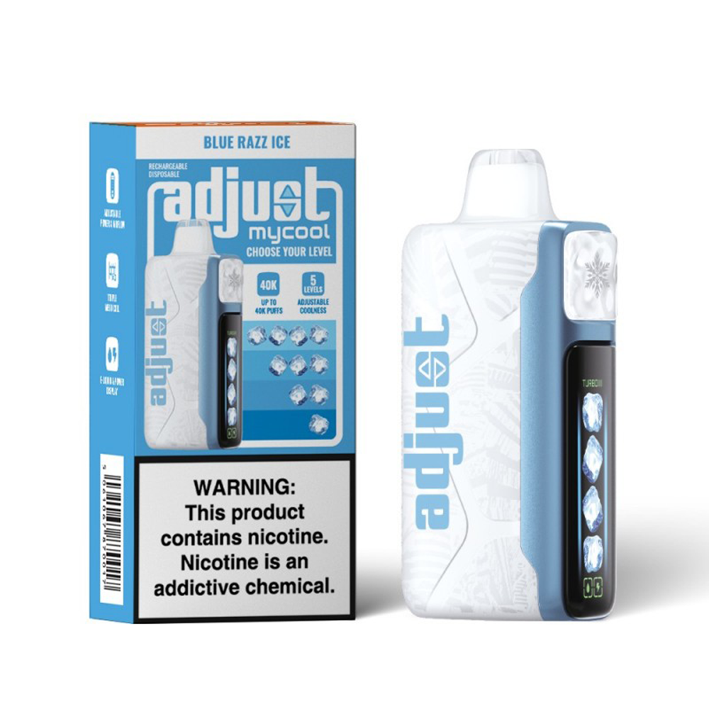 Adjust MyCool Disposable | 40000 Puff | 20mL | 50mg | Blue Razz Ice with packaging