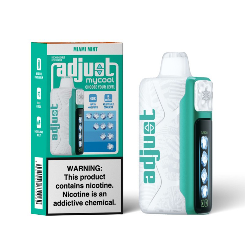Adjust MyCool Disposable | 40000 Puff | 20mL | 50mg | Miami Mint with packaging
