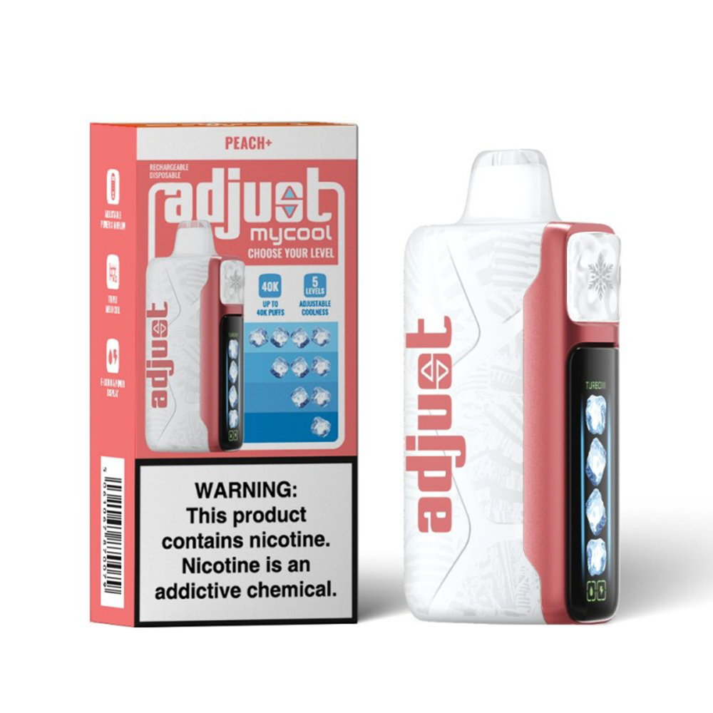 Adjust MyCool Disposable | 40000 Puff | 20mL | 50mg | Peach+ with packaging