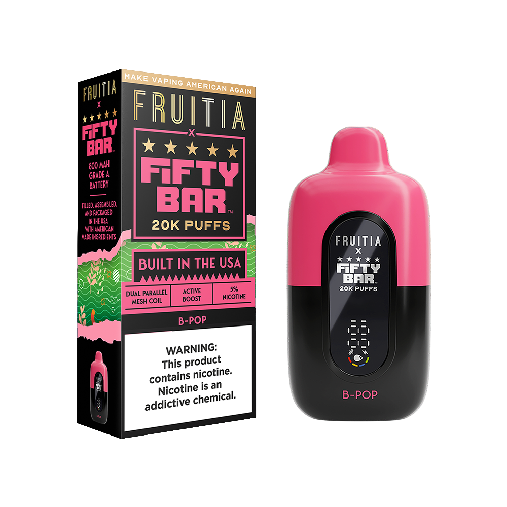 Fifty Bar Fruitia Disposable | 20000 Puffs | 16mL | 50mg | B-Pop with packaging