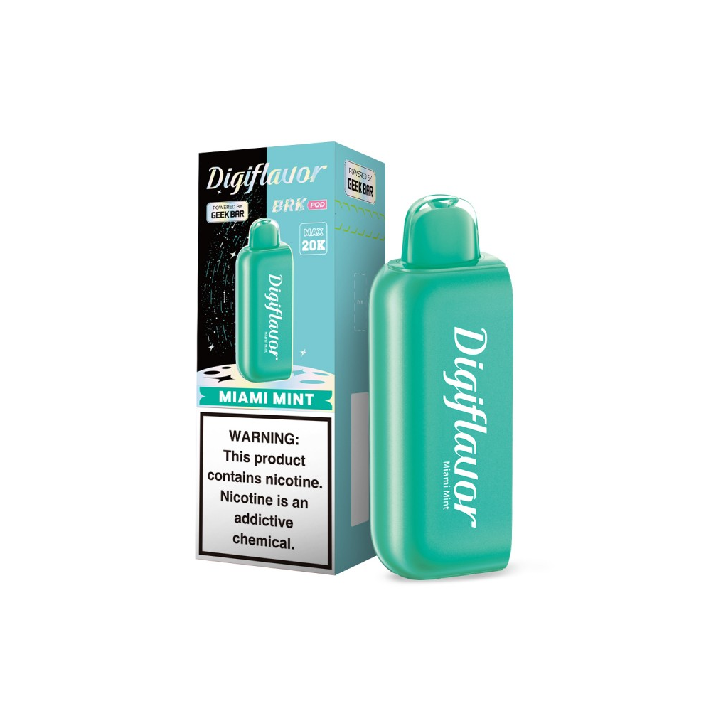 Geek Bar Digi Flavor BRK Pods | 20000 Puff | 12mL | 50mg | (Pod Only) | Miami Mint with packaging