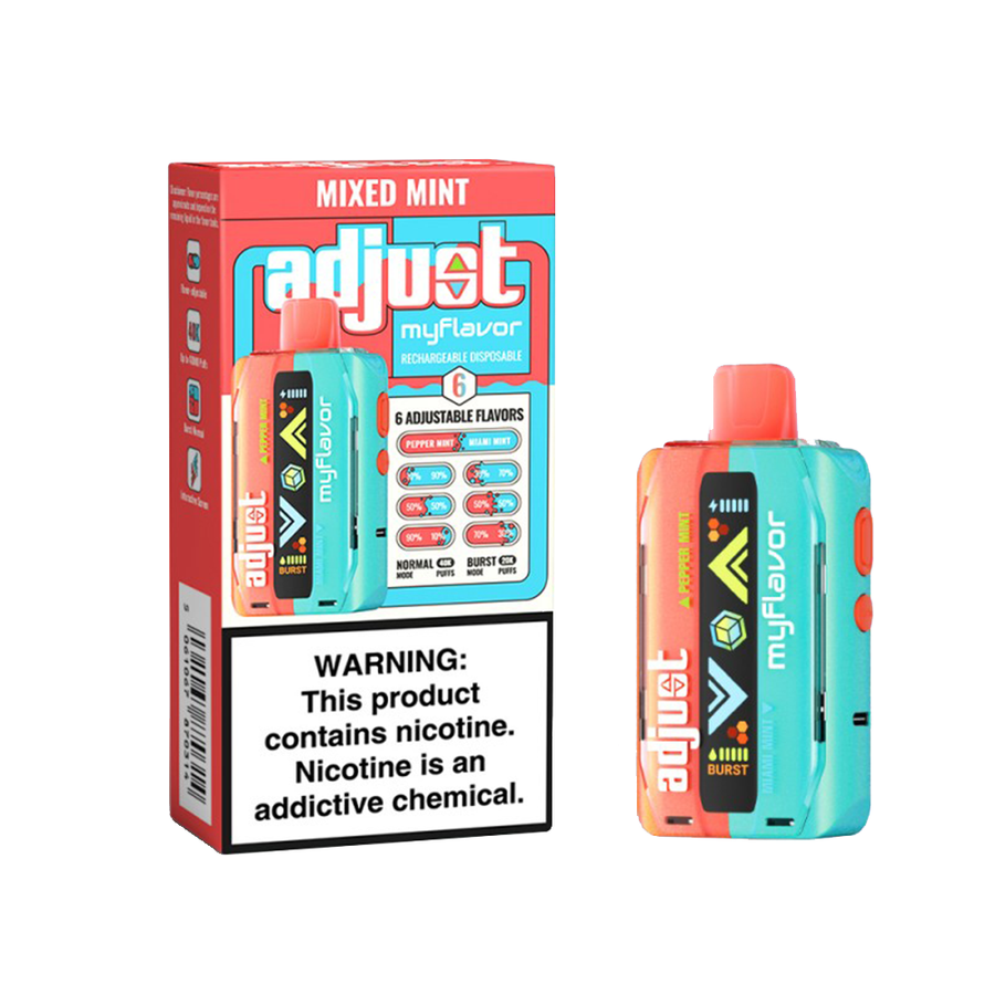 Adjust MyCool Disposable | 40000 Puff | 20mL | 50mg | My Flavor Mixed Mint with packaging