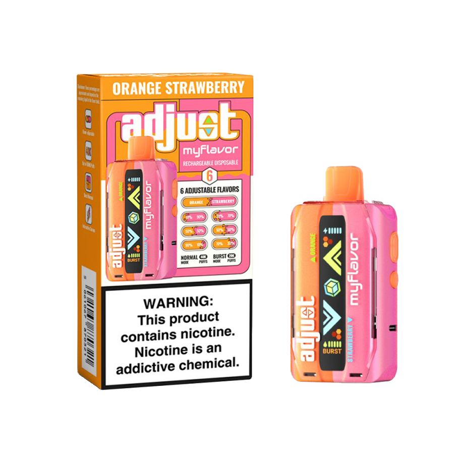 Adjust MyCool Disposable | 40000 Puff | 20mL | 50mg | My Flavor Orange Strawberry with packaging