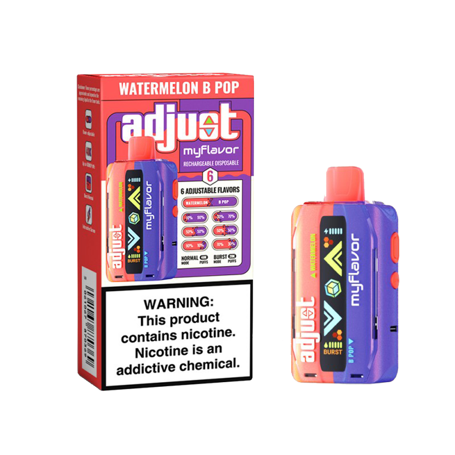 Adjust MyCool Disposable | 40000 Puff | 20mL | 50mg | My Flavor Watermelon B Pop with packaging