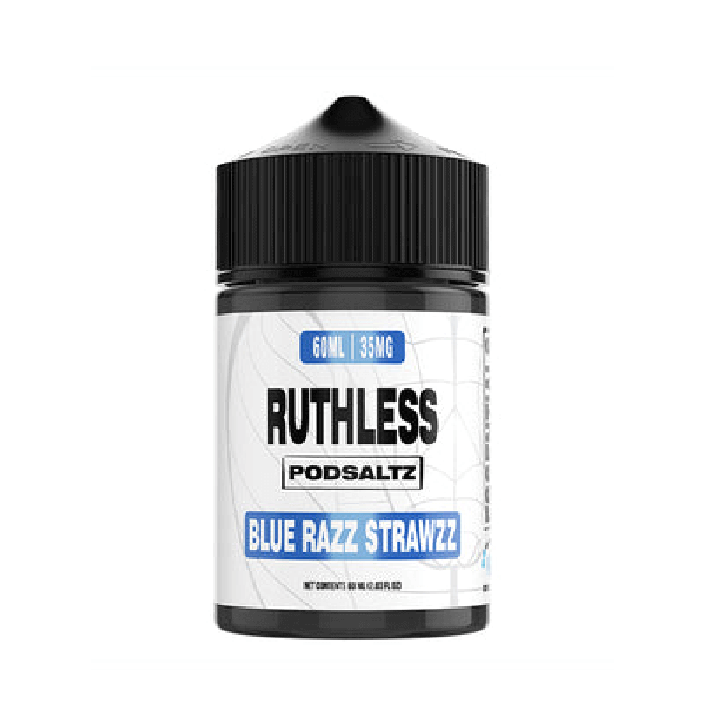 Ruthless Essentials Salt Series E-Liquid | 60mL | 35mg | Salt Nic | Blue Razz Strawzz