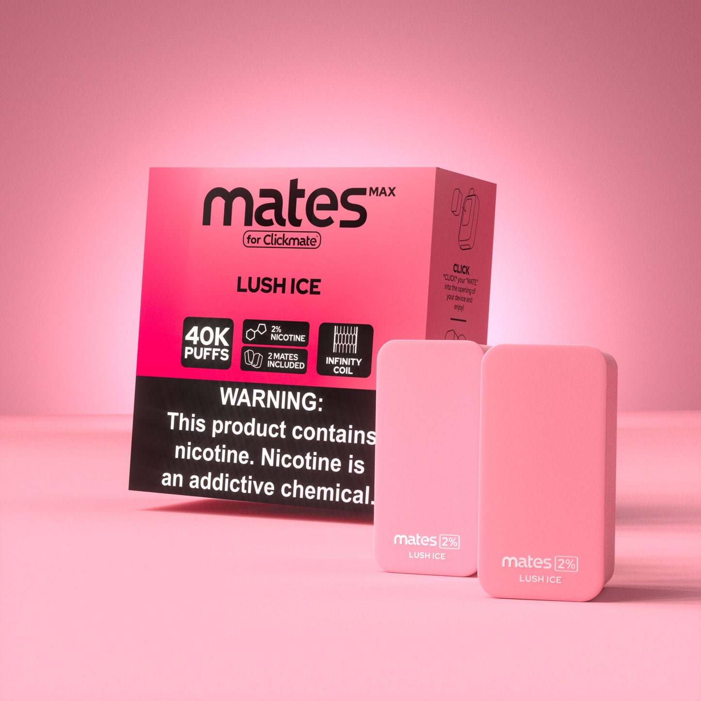7Daze Clickmates | 5% Prefilled Mates MAX | (2-Pack) | Luch Ice with packaging