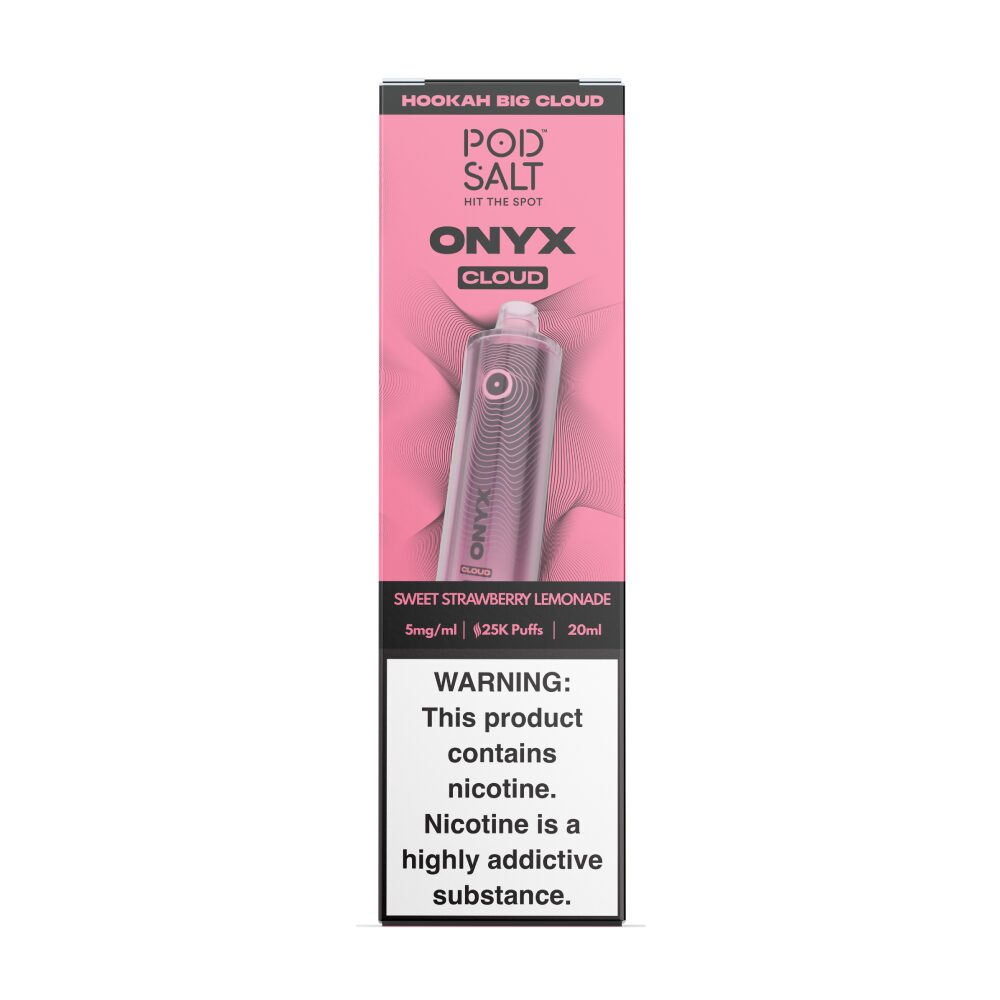 Pod Salt Onyx Cloud | 25K Puffs Disposable | 20mL | 5mg | Sweet Strawberry with packaging