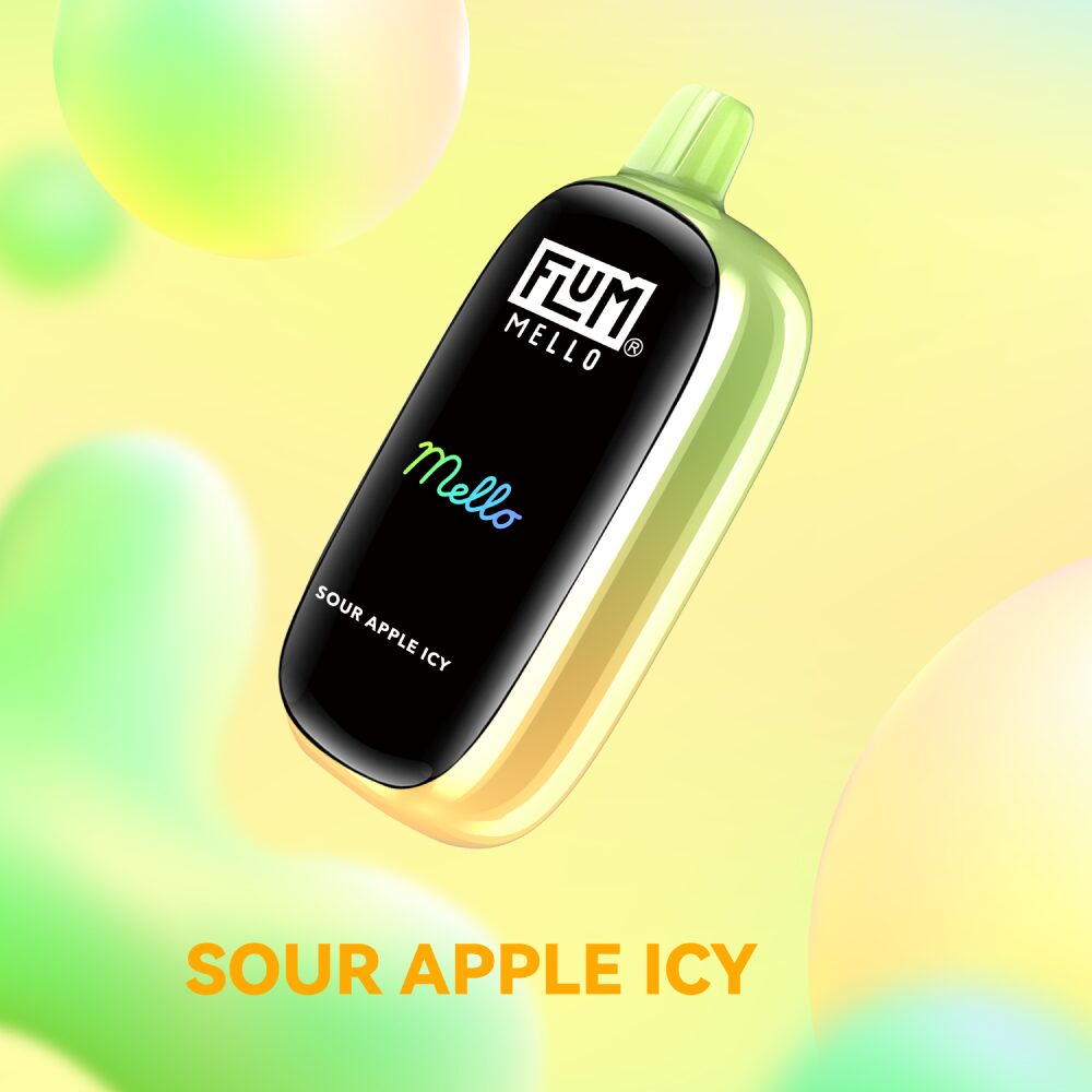 Flum Mello Disposable | 20000Puff | 15mL | 50mg | Sour Apple Icy