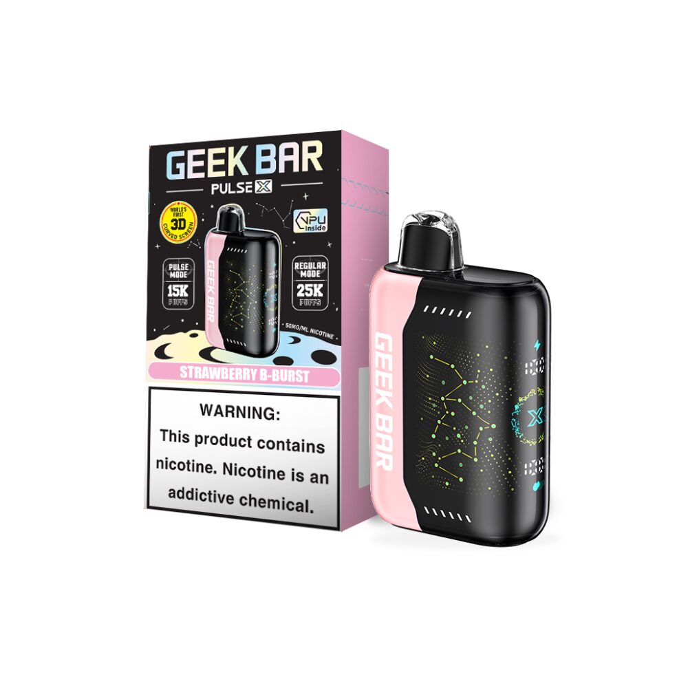 Geek Bar Pulse X - 25000 Puffs Disposable - 18mL 50mg - Strawberry B-Burst