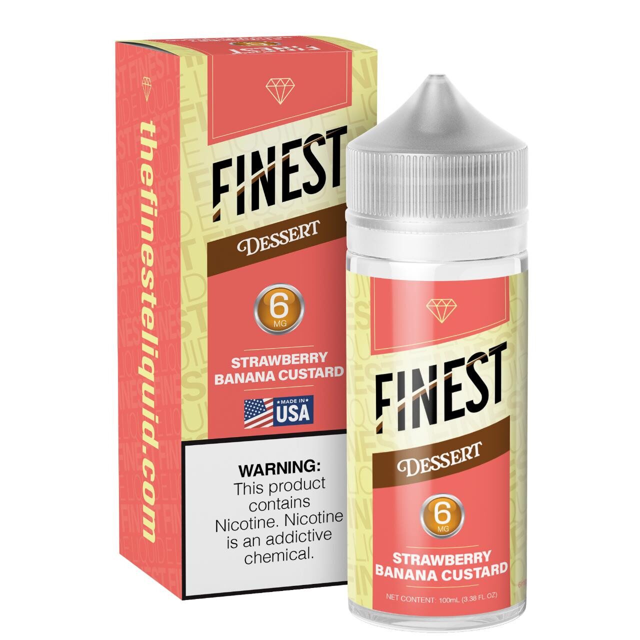 Finest - Strawberry Banana Custard E-Juice, 100mL - 6mg