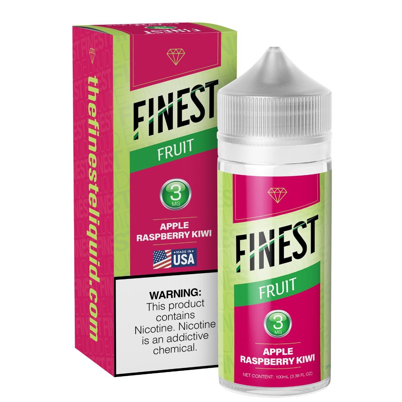 Finest - Apple Raspberry Kiwi E-Juice, 100mL - 3mg