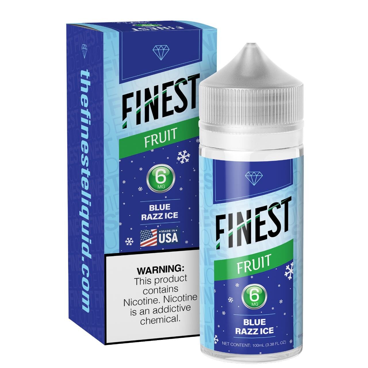 Finest - Blue Razz Ice E-Juice, 100mL - 6mg