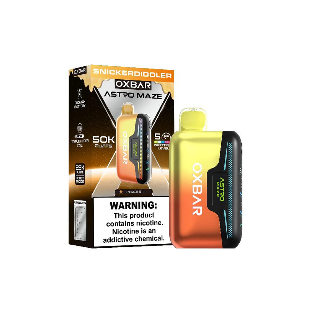 Oxbar Astro Maze - 50K Puffs Disposable - 14mL 50mg | Snicker Diddler with Packaging