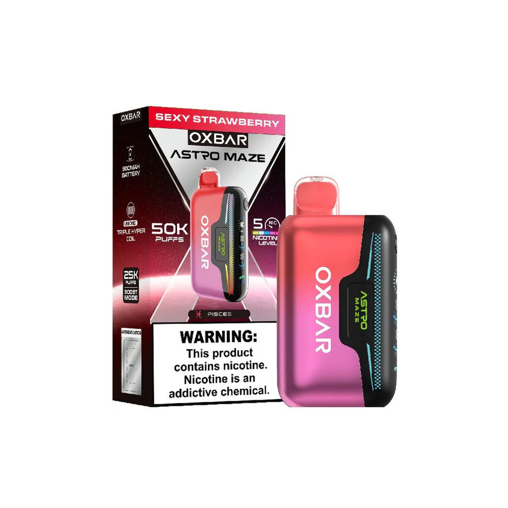 Oxbar Astro Maze - 50K Puffs Disposable - 14mL 50mg | Sexy Strawberry with Packaging
