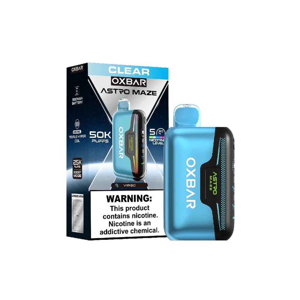 Oxbar Astro Maze - 50K Puffs Disposable - 14mL 50mg | Clear with Packaging