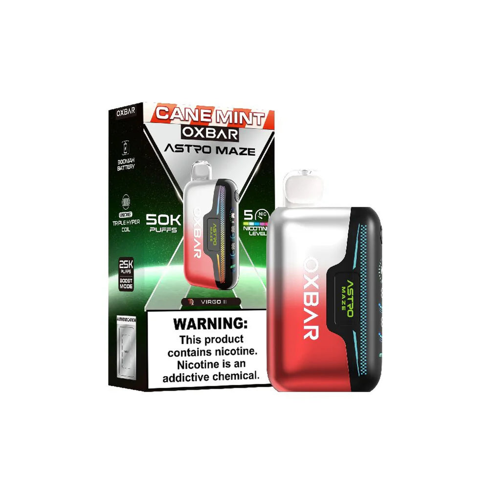 Oxbar Astro Maze - 50K Puffs Disposable - 14mL 50mg | Cane Mint with Packaging