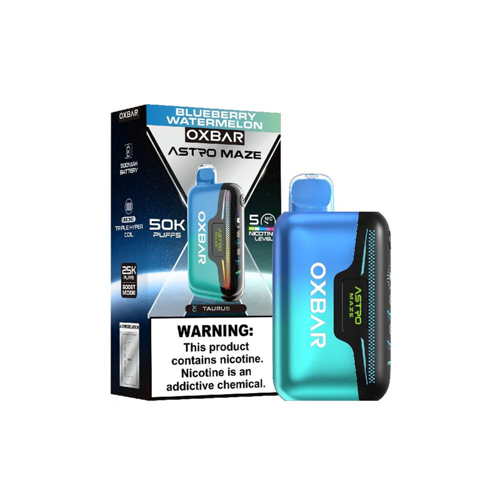 Oxbar Astro Maze - 50K Puffs Disposable - 14mL 50mg | Blueberry Watermelon with Packaging