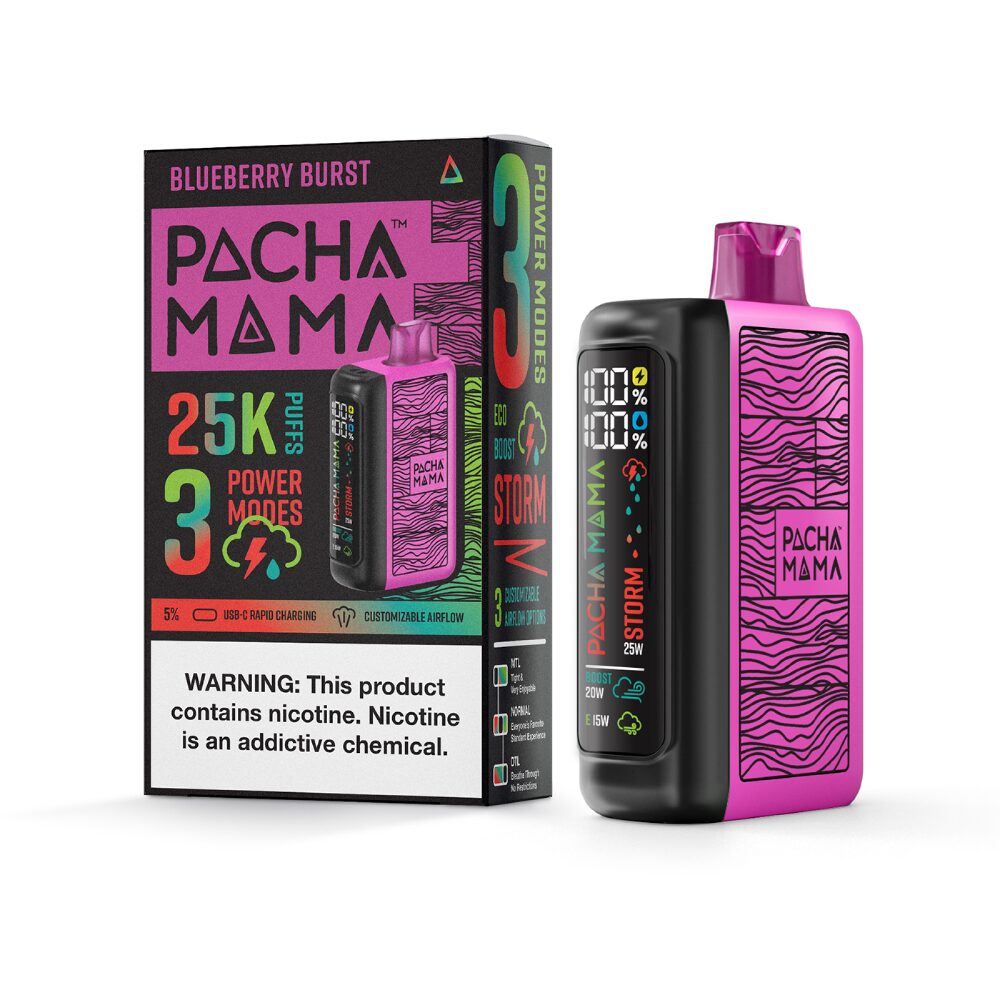 Pachamama 25k – 25K Puff Disposable - 20mL - Blueberry Burst
with packaging
