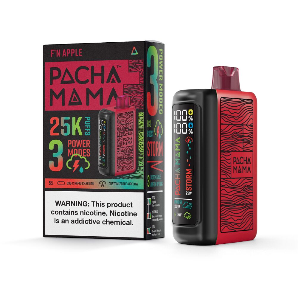 Pachamama 25k – 25K Puff Disposable - 20mL - F'N Apple with packaging
