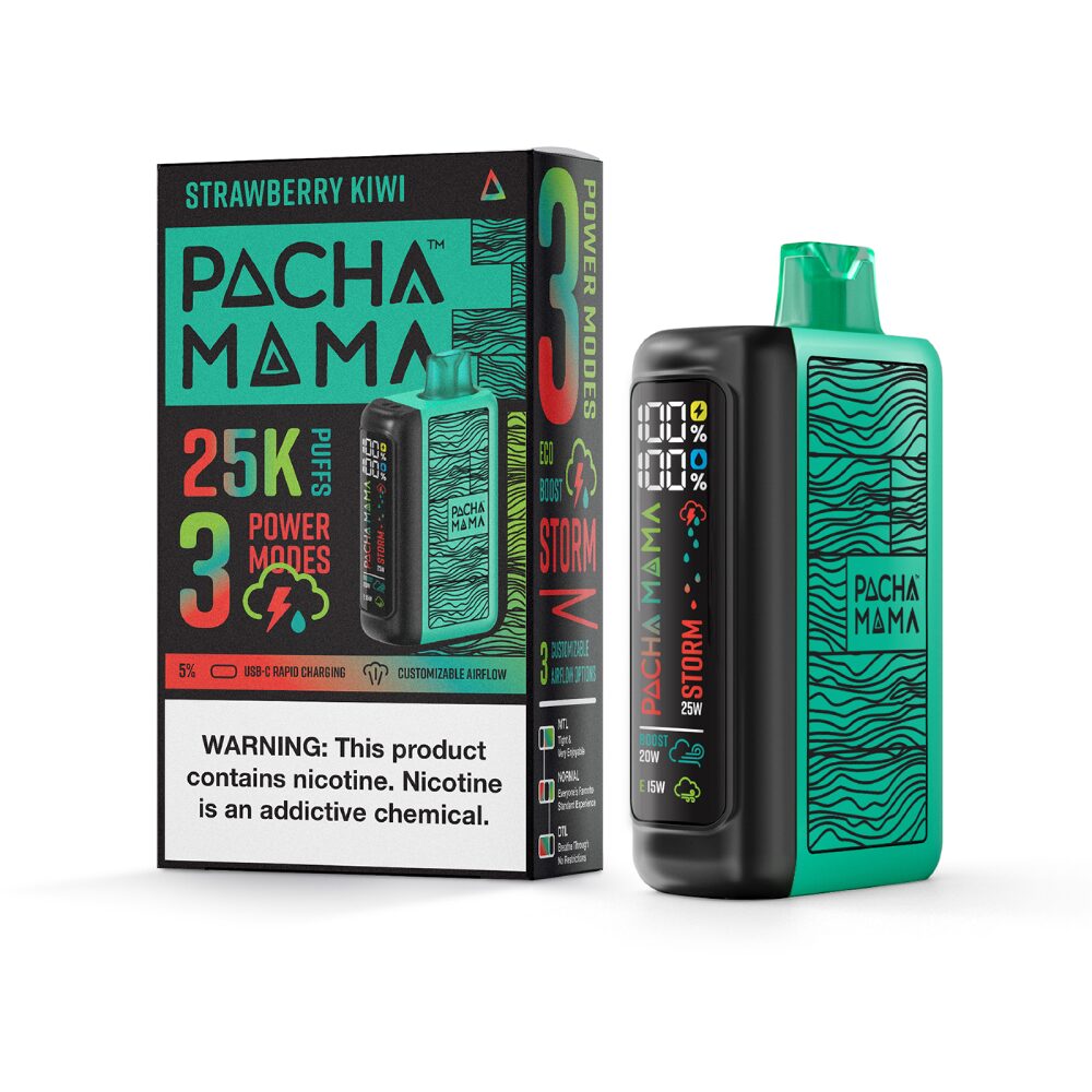 Pachamama 25k – 25K Puff Disposable - 20mL - Strawberry Kiwi with packaging