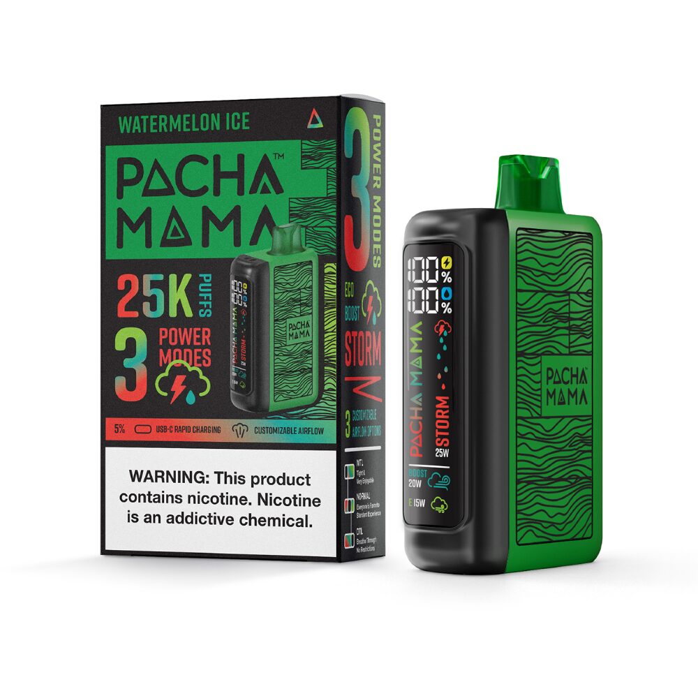 Pachamama 25k – 25K Puff Disposable - 20mL - Watermelon Ice with packaging