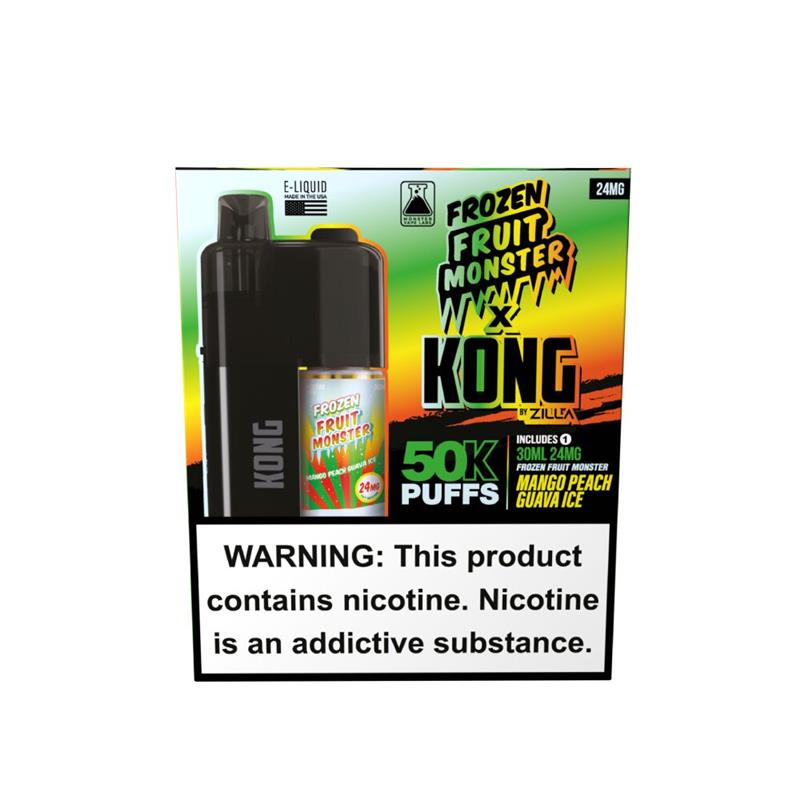 Kong by Zilla x Jam Monster Disposable 48mg Mango Peach Guava Ice with packaging