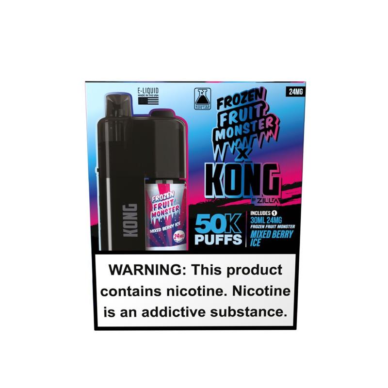 Kong by Zilla x Jam Monster Disposable 48mg Mixed Berry Ice with packaging