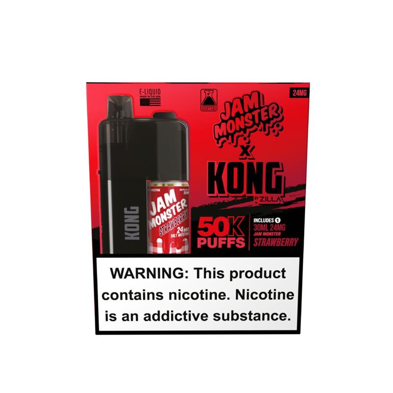 Kong by Zilla x Jam Monster Disposable 48mg Strawberry with packaging