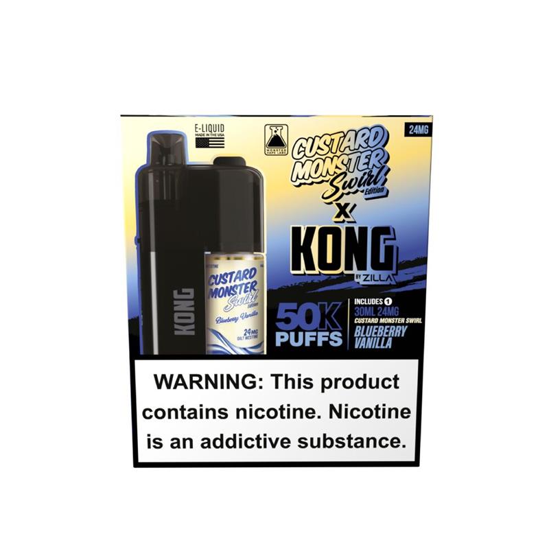 Kong by Zilla x Jam Monster Disposable 48mg Blueberry Vanilla with packaging