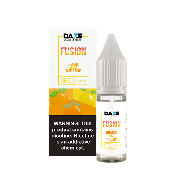 7Daze Fusion Salt Series | 15mL | 24mg | Orange Yuzu Tangerine with Packaging