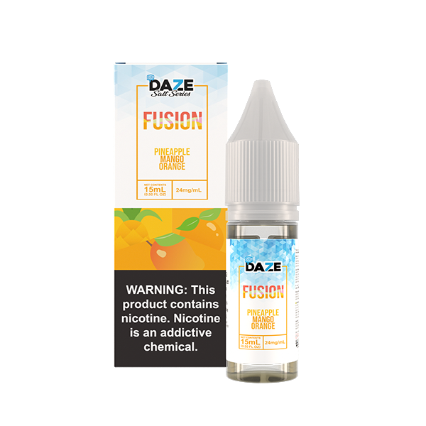 7Daze Fusion Salt Series | 15mL | 24mg | Pineapple Mango Orange Iced with Packaging