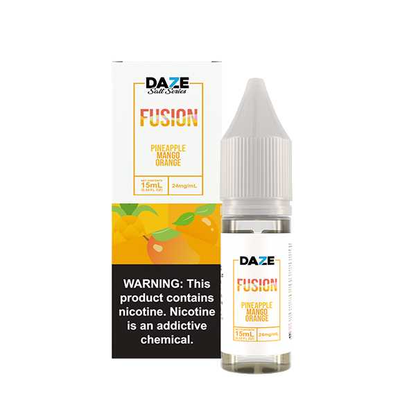 7Daze Fusion Salt Series | 15mL | 24mg | Pineapple Mango Orange with Packaging