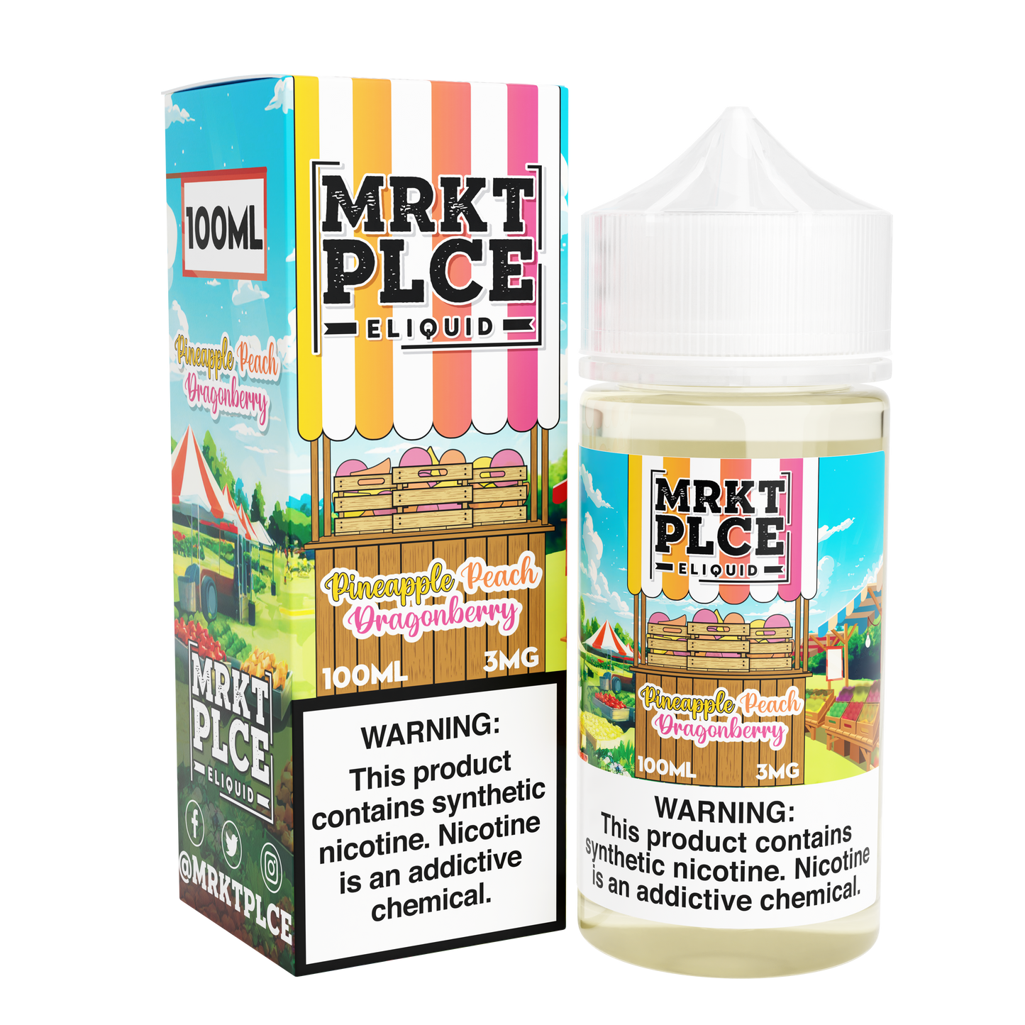Pineapple Peach Dragonberry by MRKT PLCE Series 100mL (Freebase) with Packaging