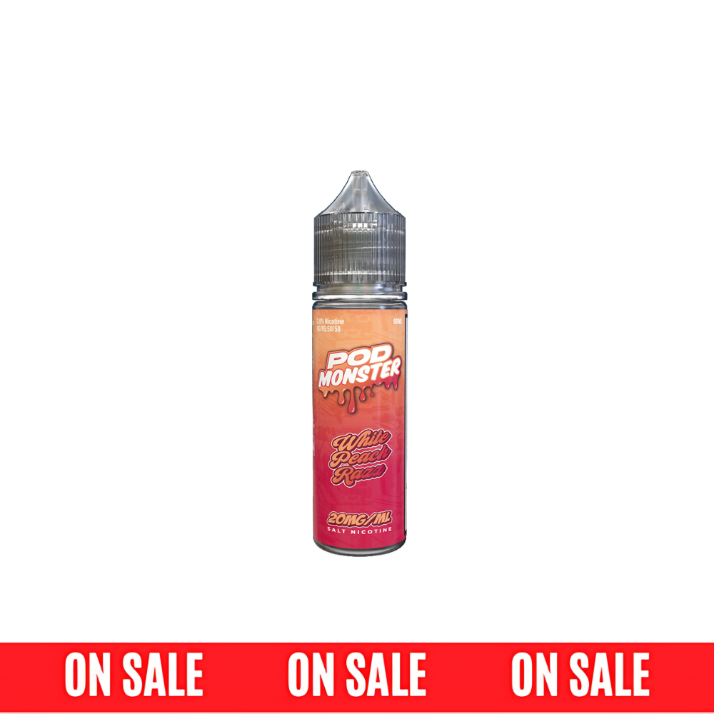 Pod Monster SALTS E-Liquid-White Peach Razz, 60mL