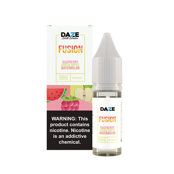 7Daze Fusion Salt Series | 15mL | 24mg | Raspberry Green Apple Watermelon with Packaging