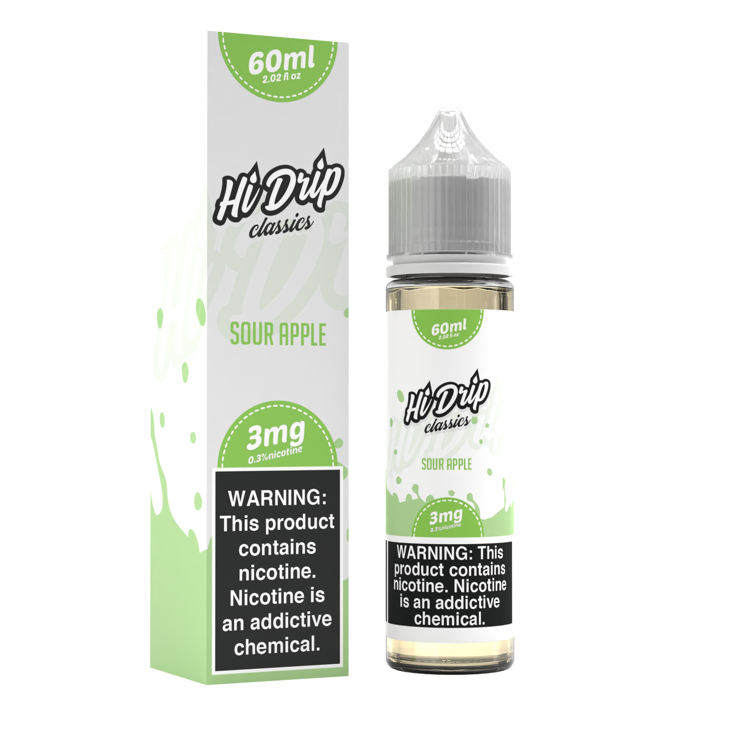 Hi-Drip - Sour Apple E-Juice, 60mL with packaging