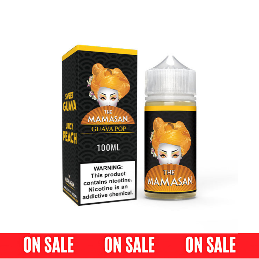 The Mamasan Series E-Liquid | 100mL | Guava Pop with packaging