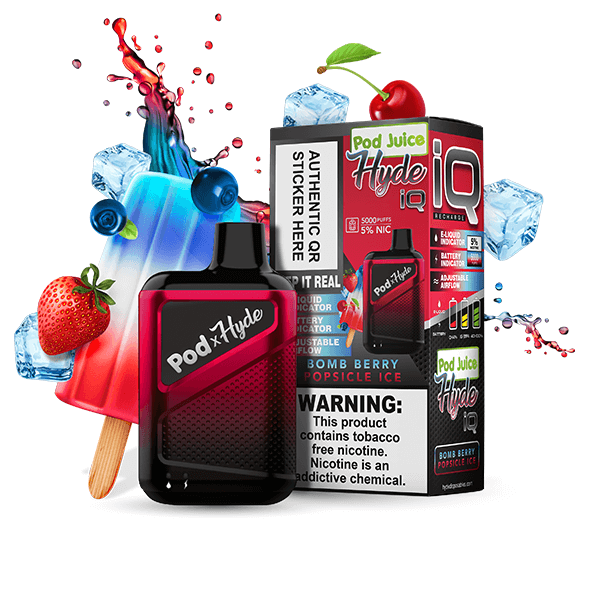 Pod Juice – Hyde IQ Disposable | 5000 Puffs | 8mL Bomb Berry Popsicle Ice with Packaging