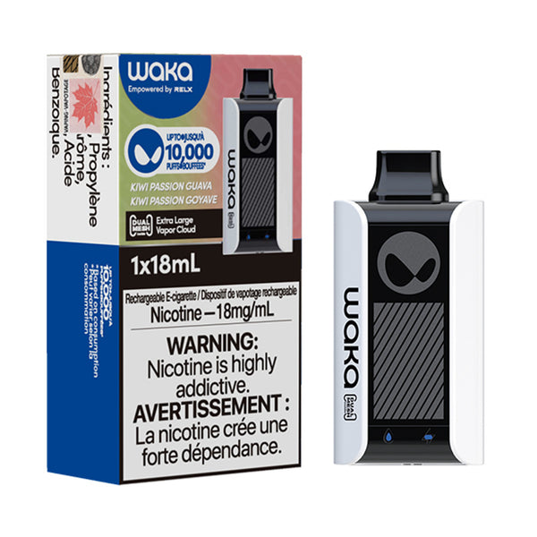 WAKA SoPro PA10000 Disposable | 10,000 Puffs | 18mL | 50mg | Kiwi Passion Guava with packaging