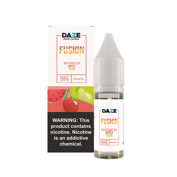 7Daze Fusion Salt Series | 15mL | 24mg | Watermelon Apple Pear with Packaging
