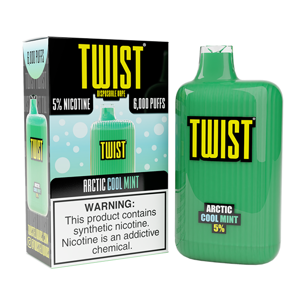 Twist Disposable 6000 | 15mL | 50mg | Artic Cool Mint with Packaging