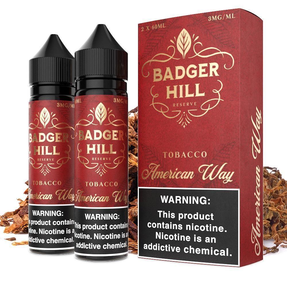 American Way by BADGER HILL RESERVE 120mL (Freebase) • 60mL 2-Pack with Packaging