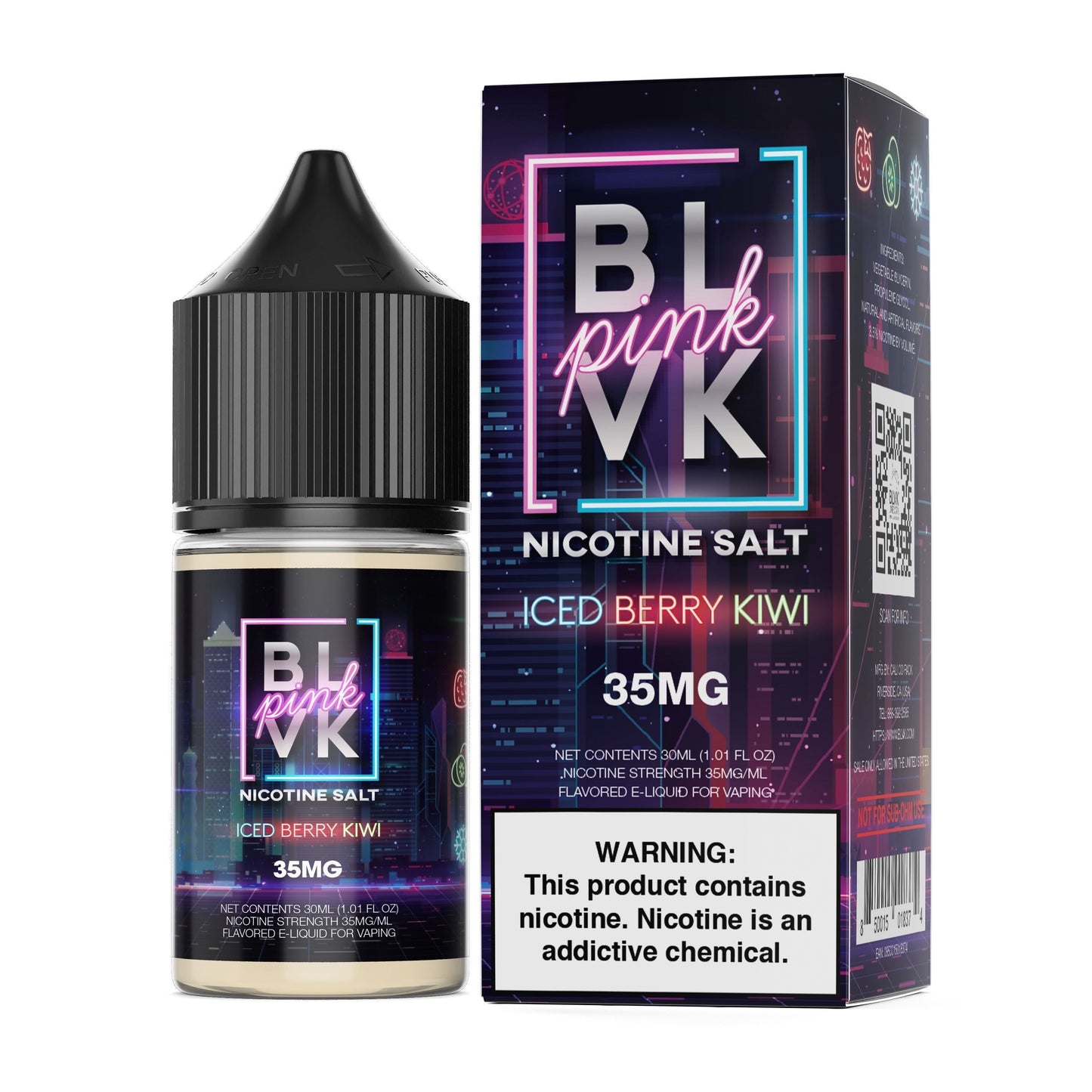 Strawberry Kiwi Ice by BLVK TFN Pink Salt 30mL (Salt Nic) with Packaging