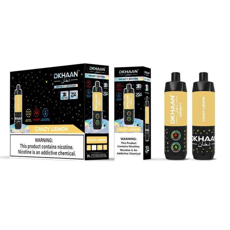 Dkhaan Infinity - Dispo 25000Puff, 20mL | Crazy Lemon with Packaging