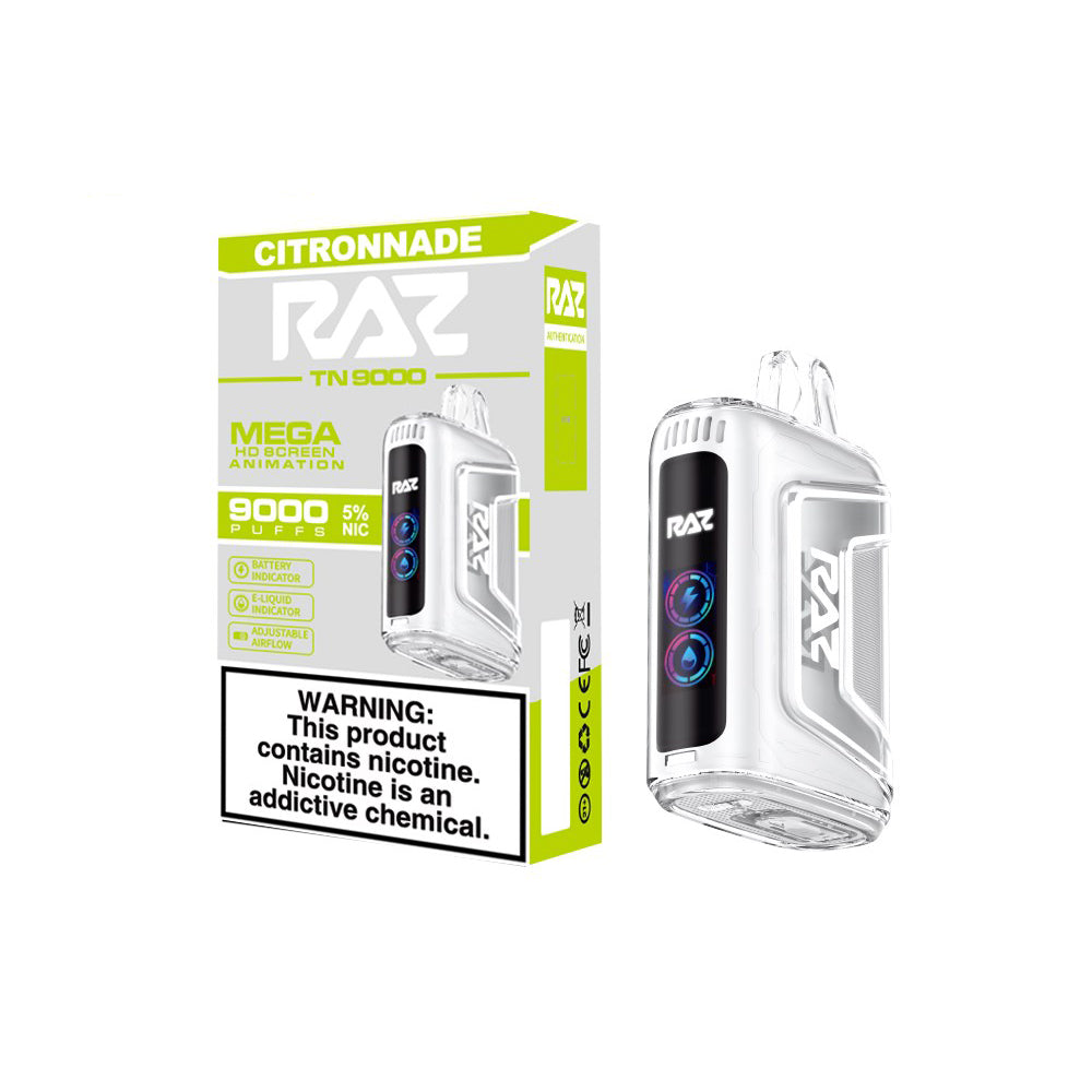 RAZ TN9000 Disposable | 9000 Puffs | 12mL | 50mg | citronnade with packaging
